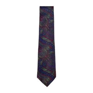 1990’S POLO RALPH LAUREN MADE IN USA MAROON PAISLEY SILK HANDMADE NECK TIE