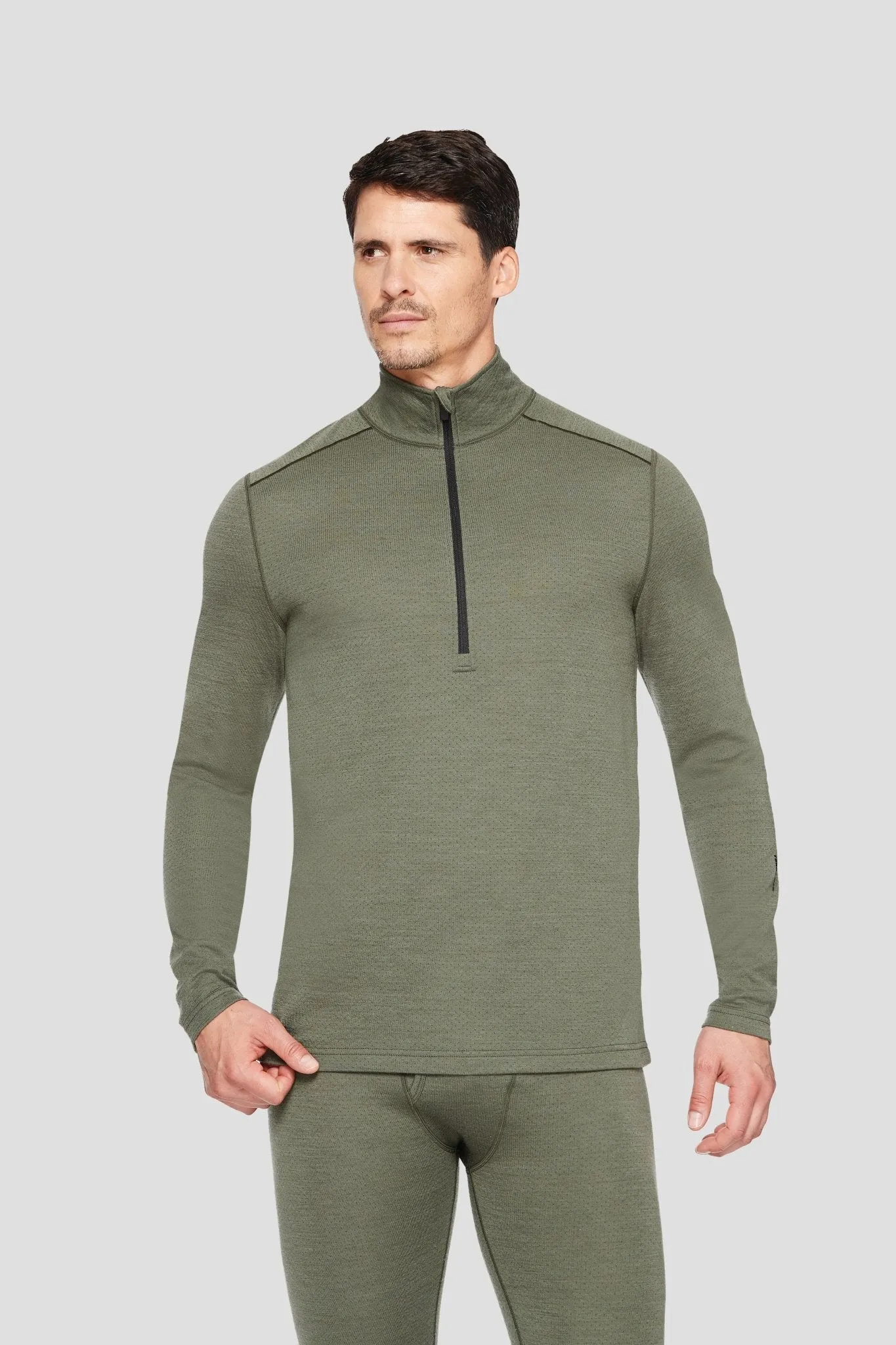 2.0 Men's Midweight Ultra Merino Wool Half-Zip Baselayer Top