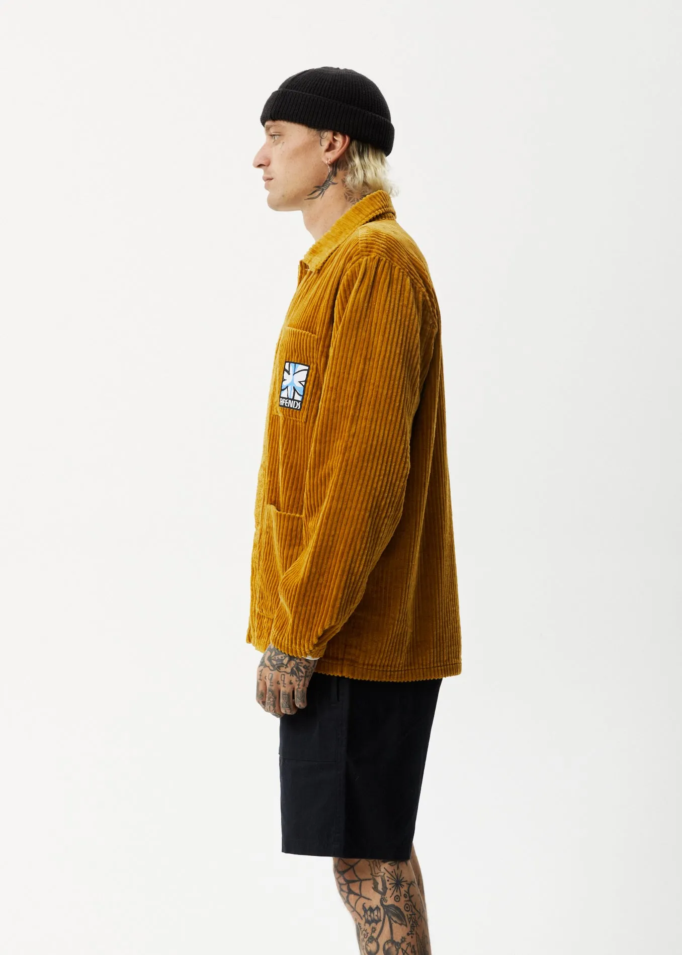 AFENDS Mens Waterfall - Corduroy Jacket - Mustard