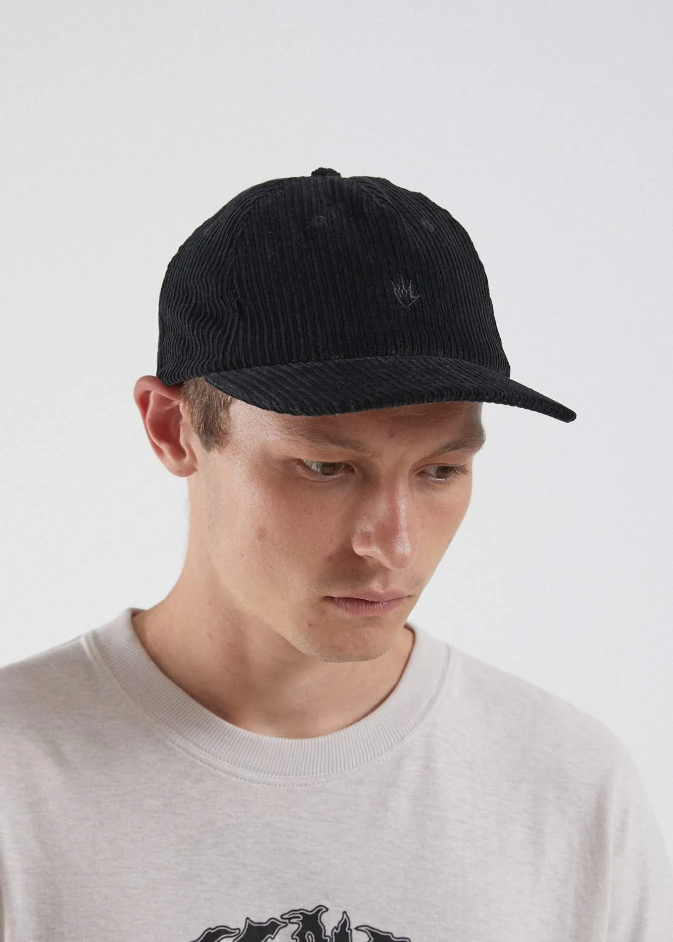 Afends Unisex Killer Wale - Corduroy Snapback Cap - Black