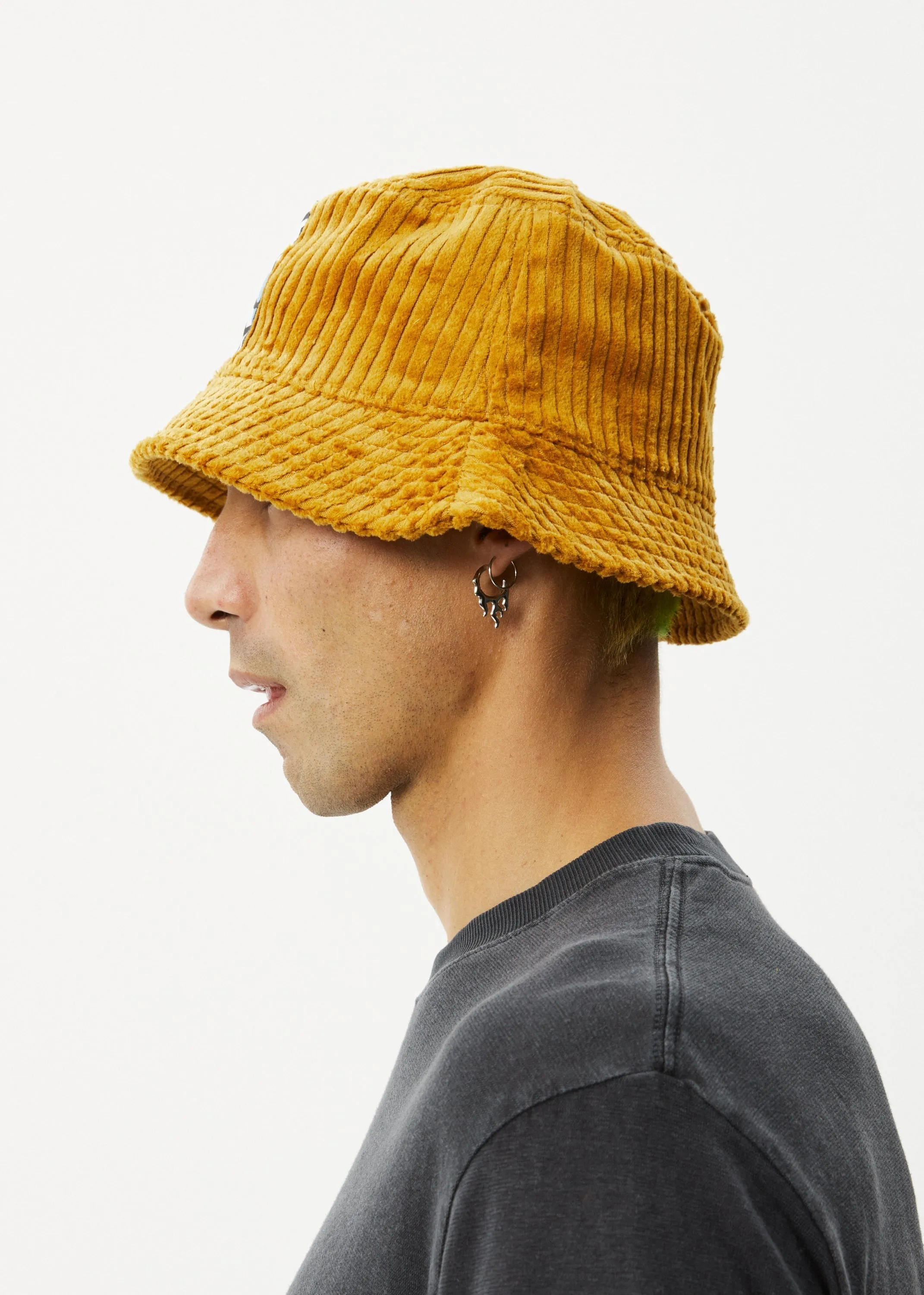 AFENDS Unisex Waterfall - Corduroy Bucket Hat - Mustard