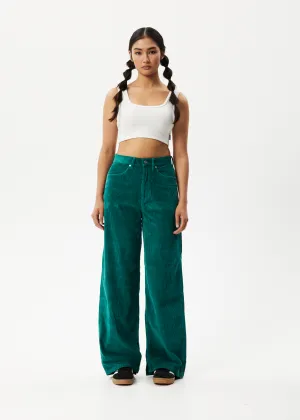 AFENDS Womens Bella - Corduroy Baggy Pants - Emerald