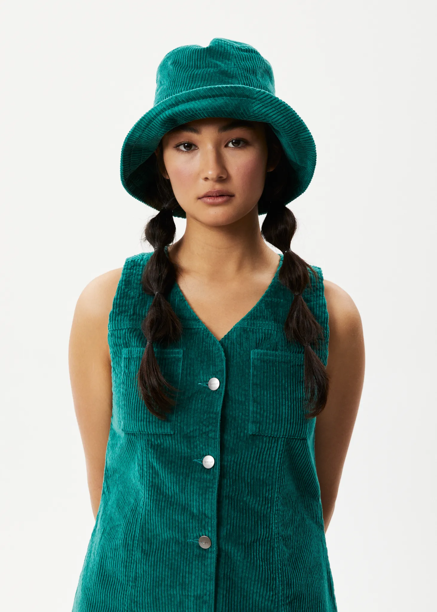 AFENDS Womens Kaia - Corduroy Mini Dress - Emerald