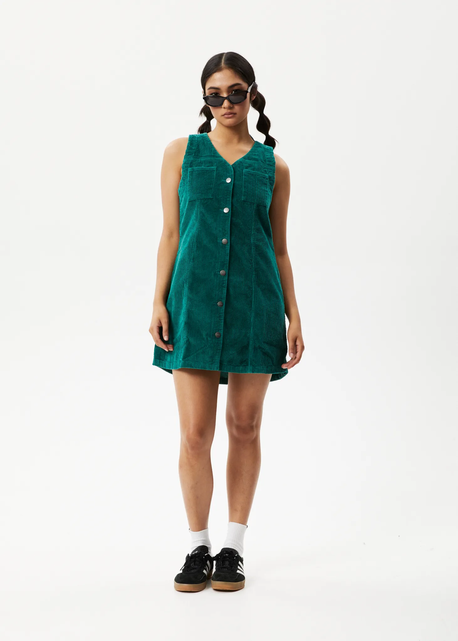 AFENDS Womens Kaia - Corduroy Mini Dress - Emerald