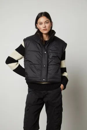 ALICIA Reversible Puffer Vest in Black