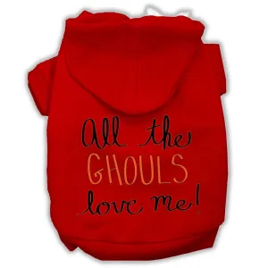 All The Ghouls Screenprint Dog Hoodie Red M (12)