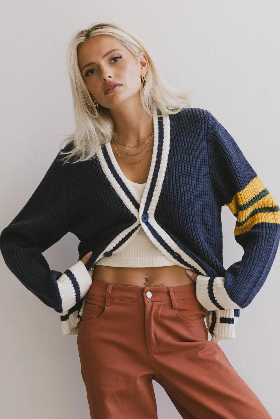 Aurelia Knit Cardigan in Navy