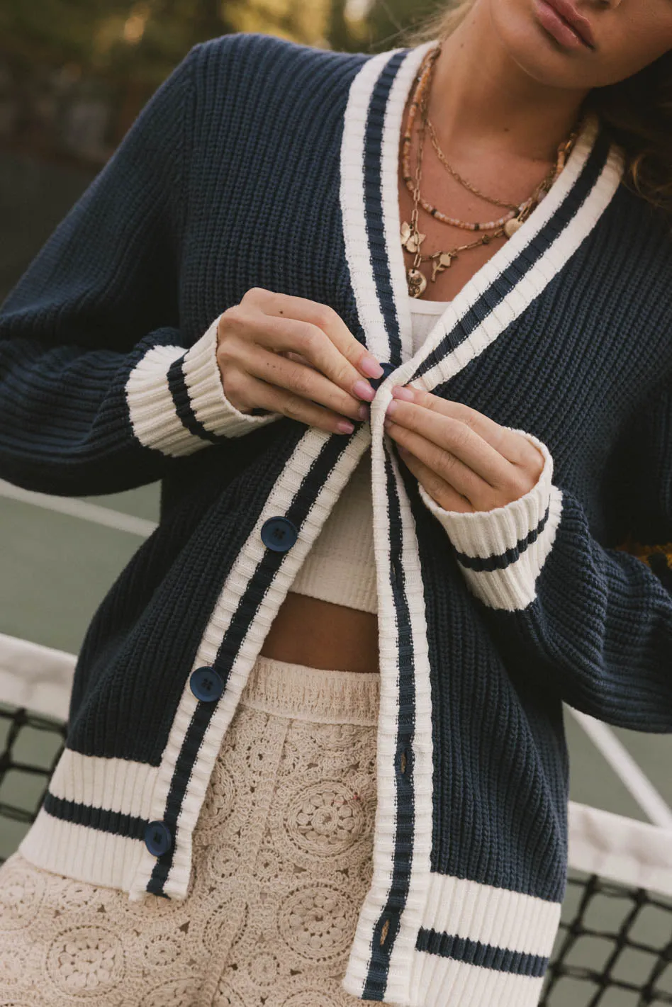 Aurelia Knit Cardigan in Navy