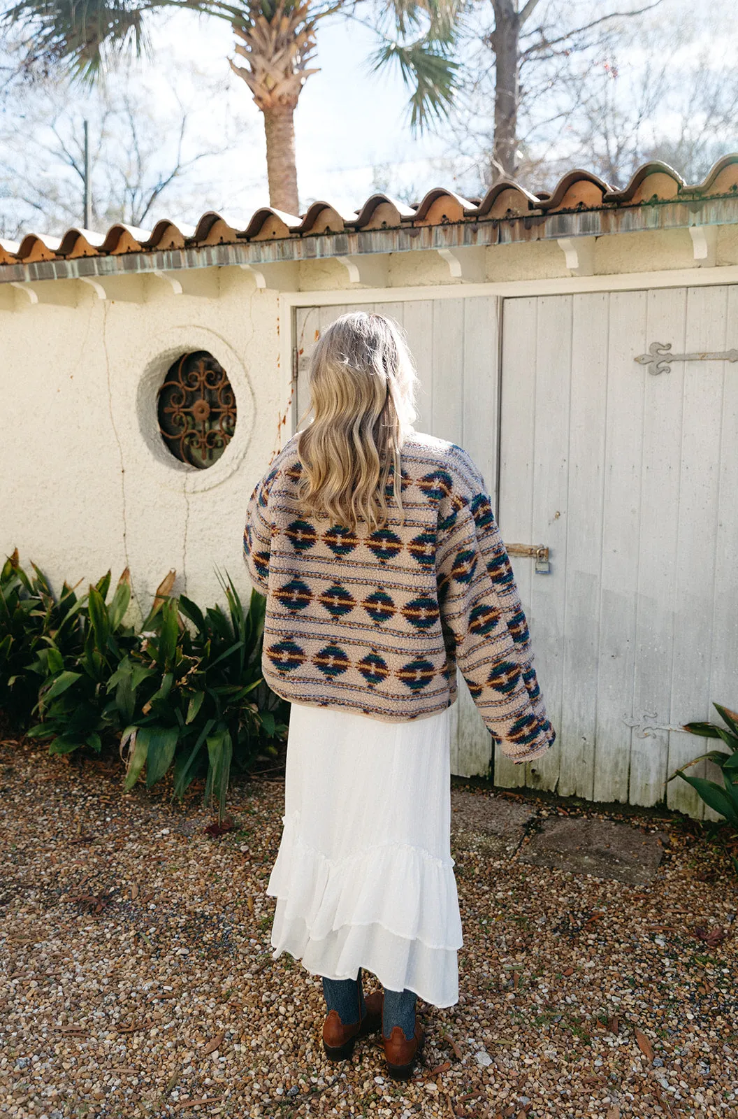 Aztec Sherpa Jacket - Brown/Multi