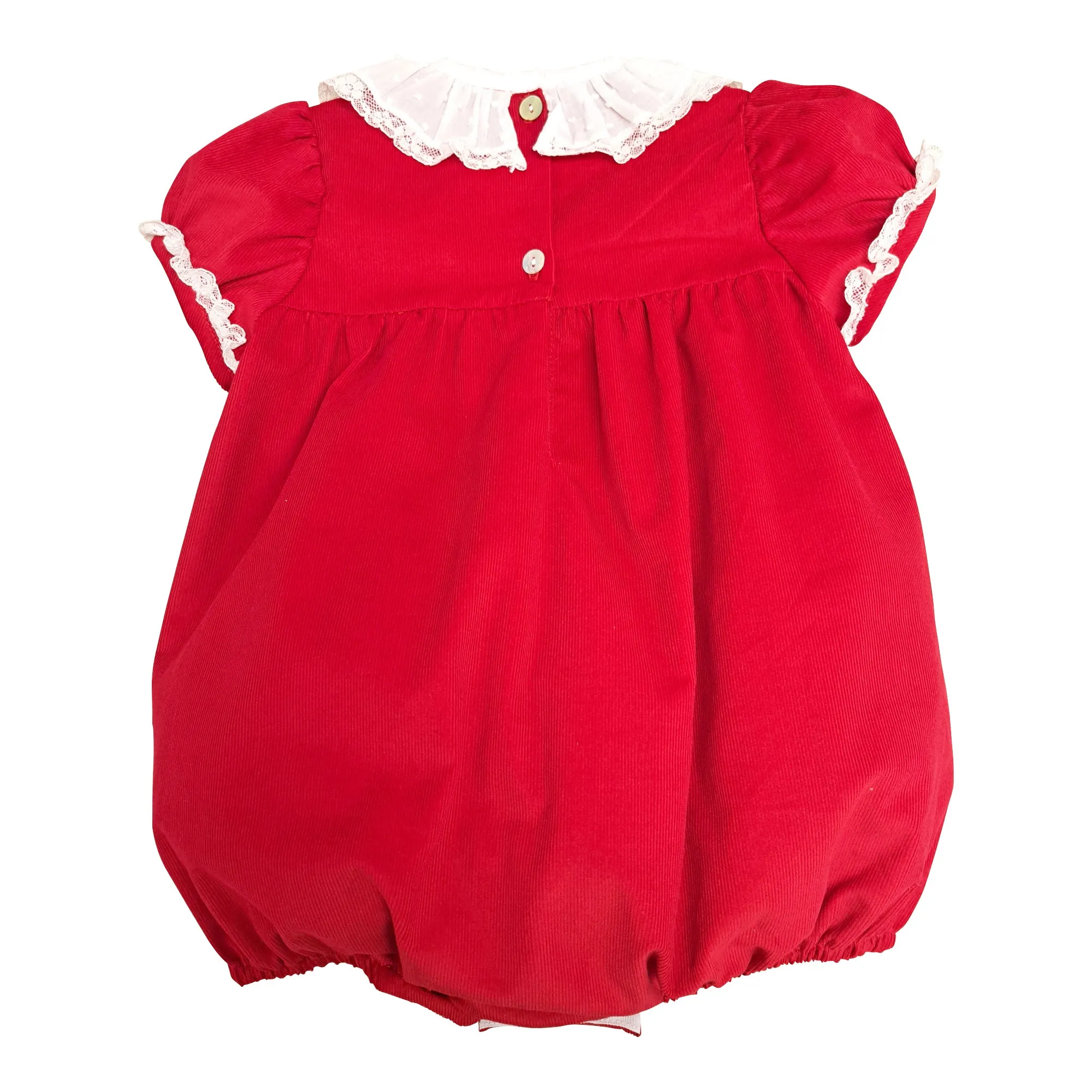 Baby Girl's Red Corduroy Christmas Bubble