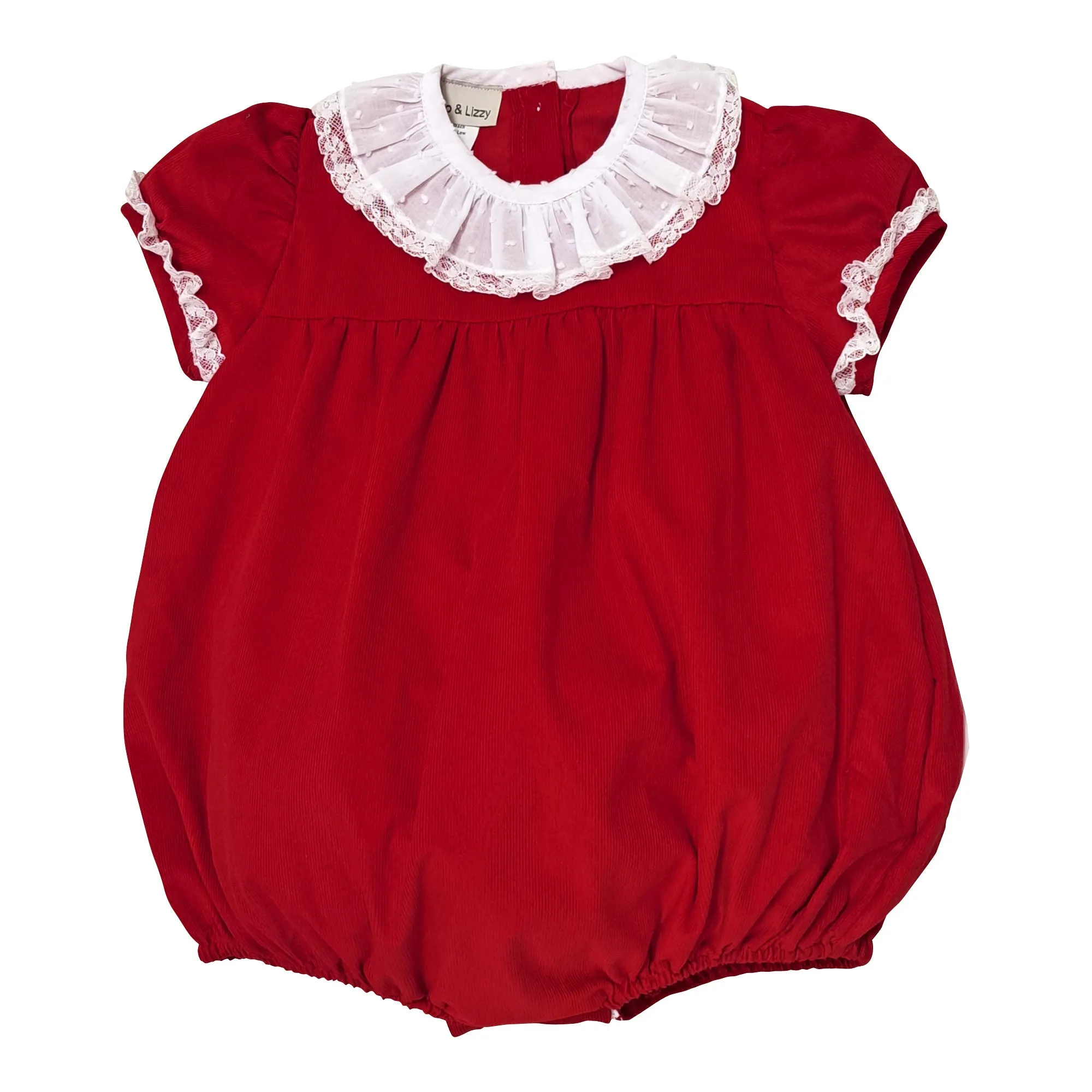 Baby Girl's Red Corduroy Christmas Bubble