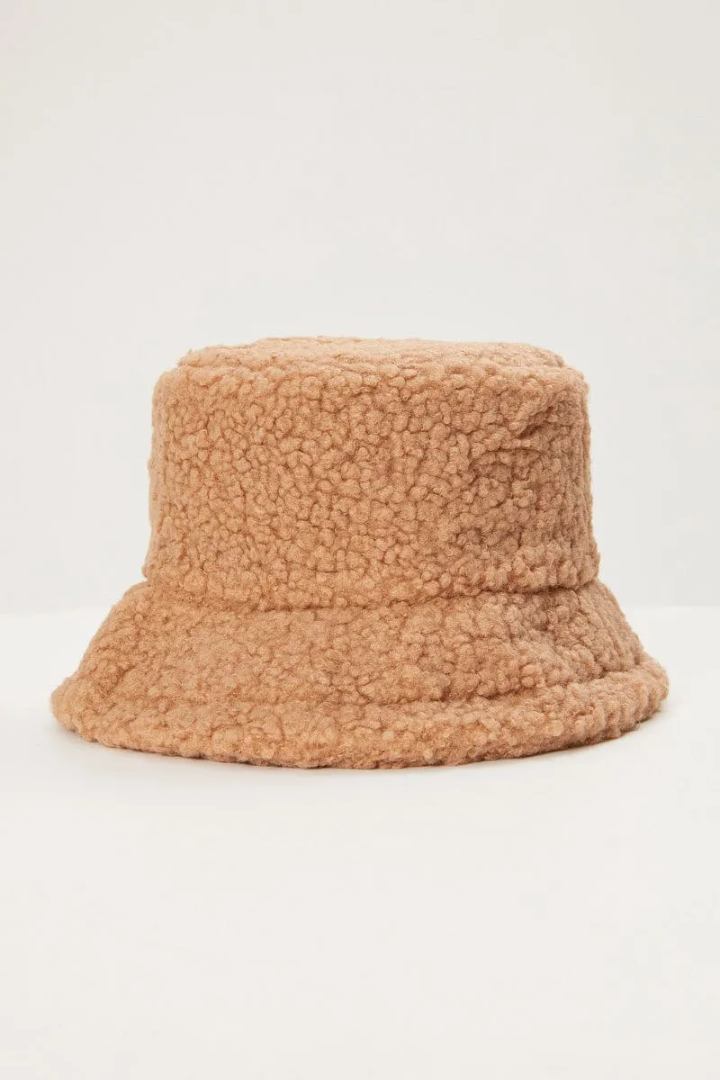 Beige Plus Teddy Borg Bucket Hat