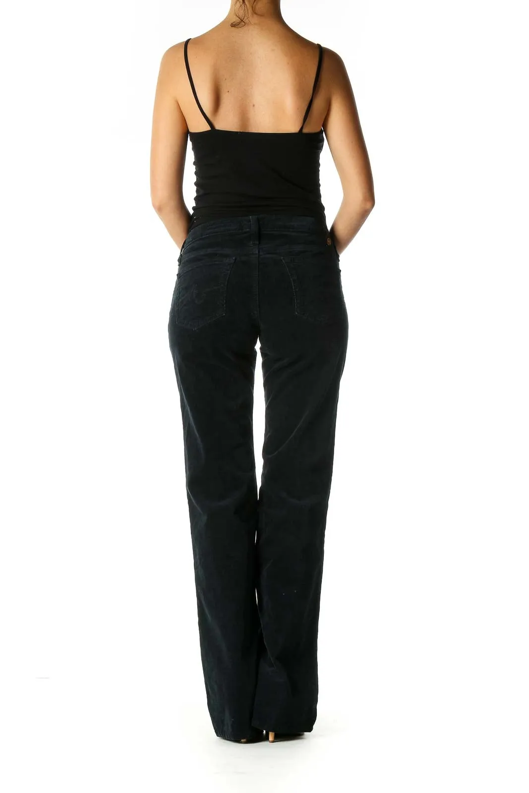 Black Corduroy Wide-Leg Pants