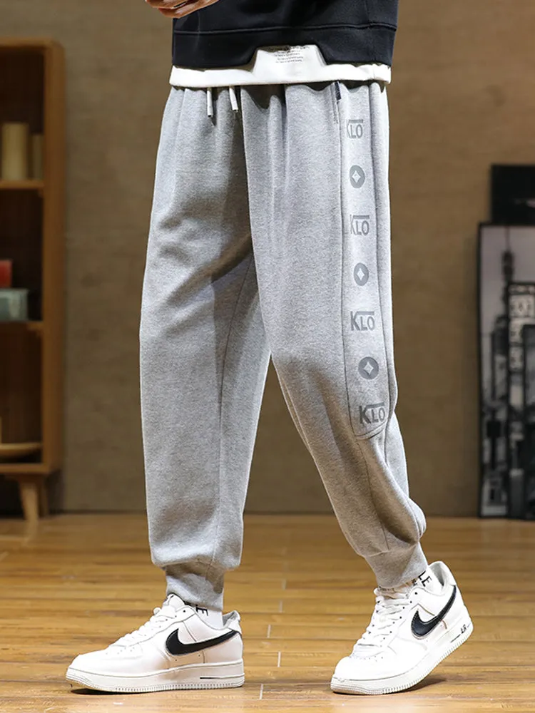 Black Grey Embroidery Jogger Sweatpants