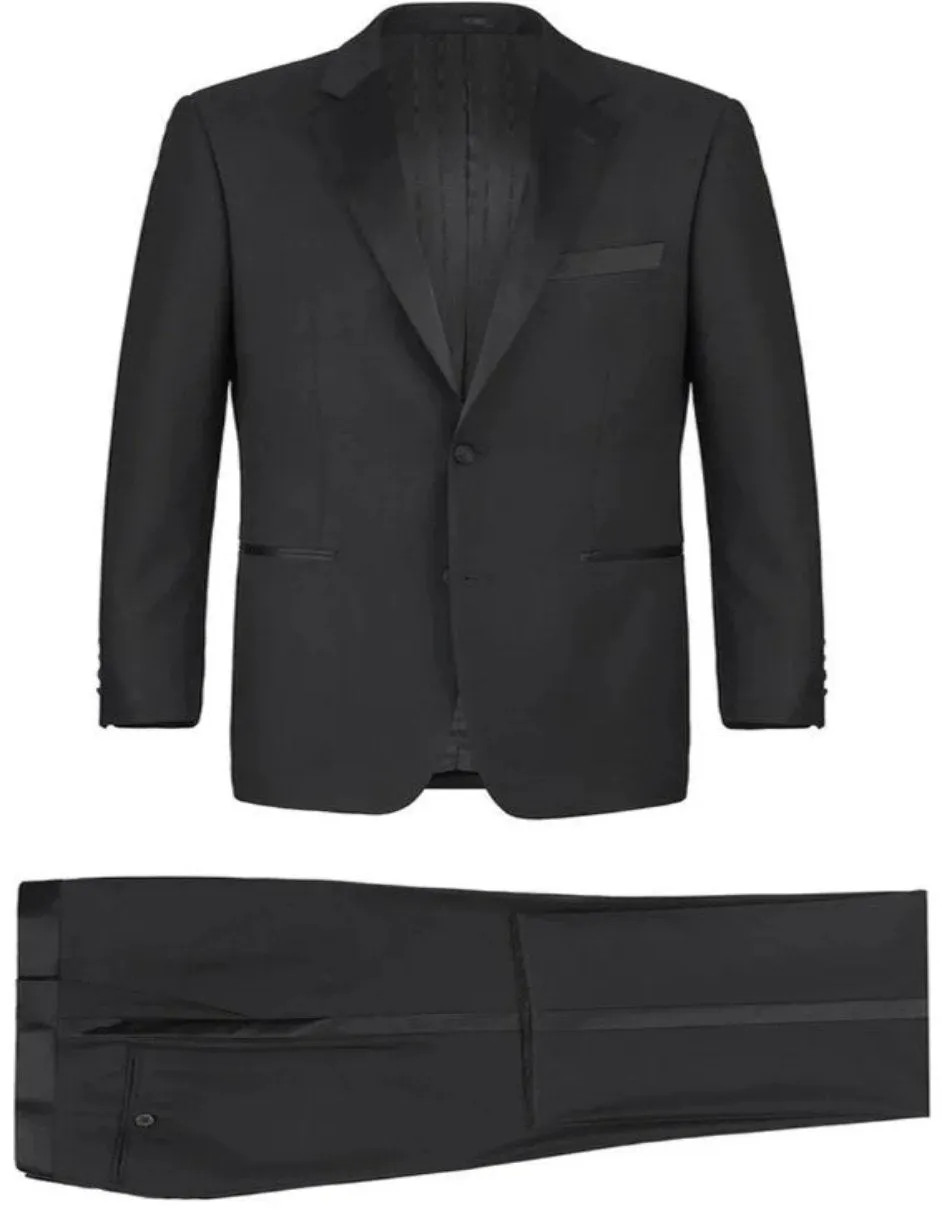 Black Tuxedo - Mens Wedding Suit - Two Button Black Prom Suit