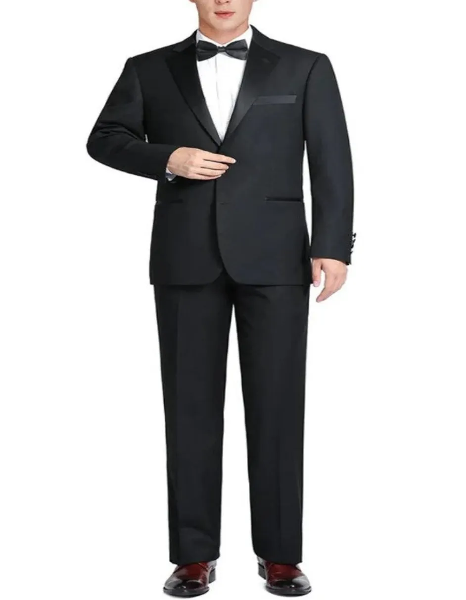 Black Tuxedo - Mens Wedding Suit - Two Button Black Prom Suit