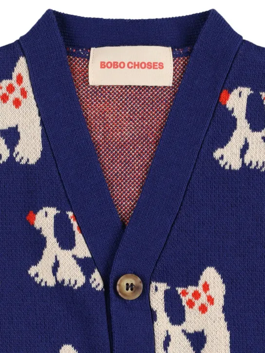 Bobo Choses   Dog print organic cotton knit cardigan 