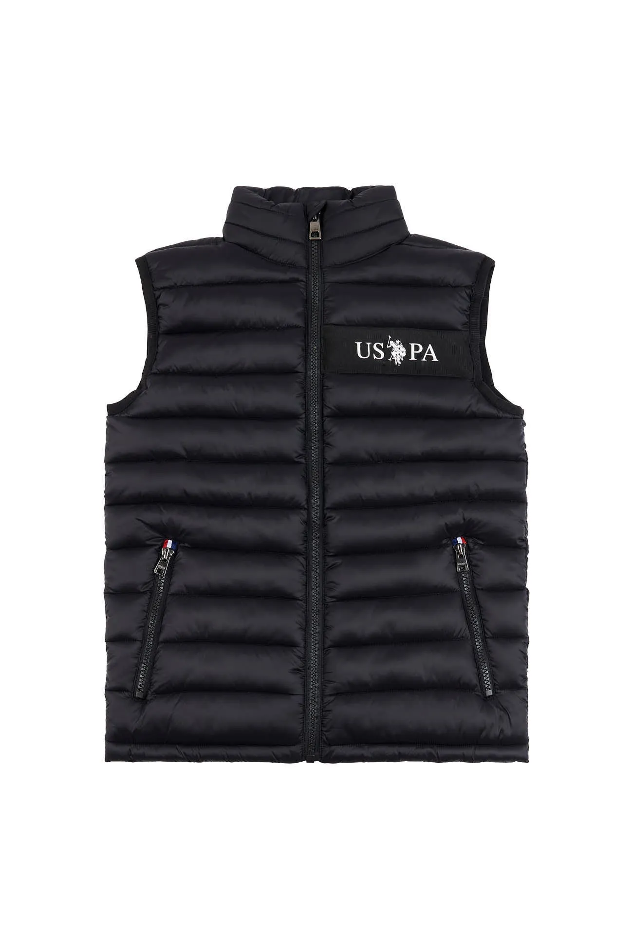 Boys Lightweight Quilted Tape Gilet in Black