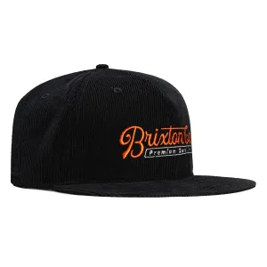 Brixton Belford MP Corduroy Snapback Hat - Black