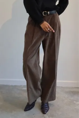 Brown Corduroy Wide Leg Pants