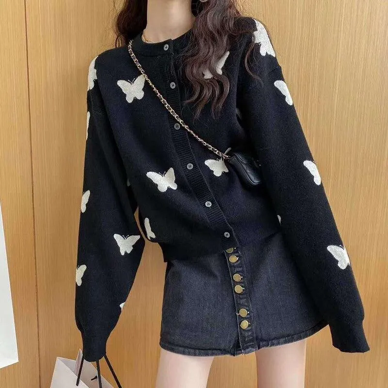 Butterfly Print Cardigan: Casual Women's Cardigan Great for all seasons, cute, smart and casual.