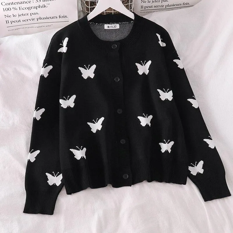 Butterfly Print Cardigan: Casual Women's Cardigan Great for all seasons, cute, smart and casual.