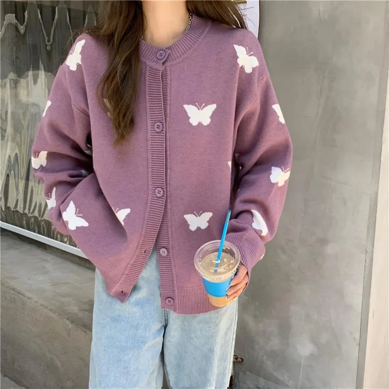 Butterfly Print Cardigan: Casual Women's Cardigan Great for all seasons, cute, smart and casual.