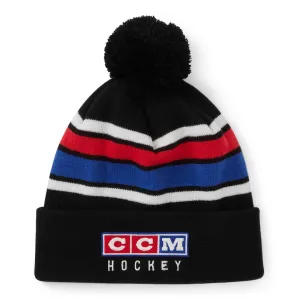 CCM Men's Vintage Pom Knit Toque Black