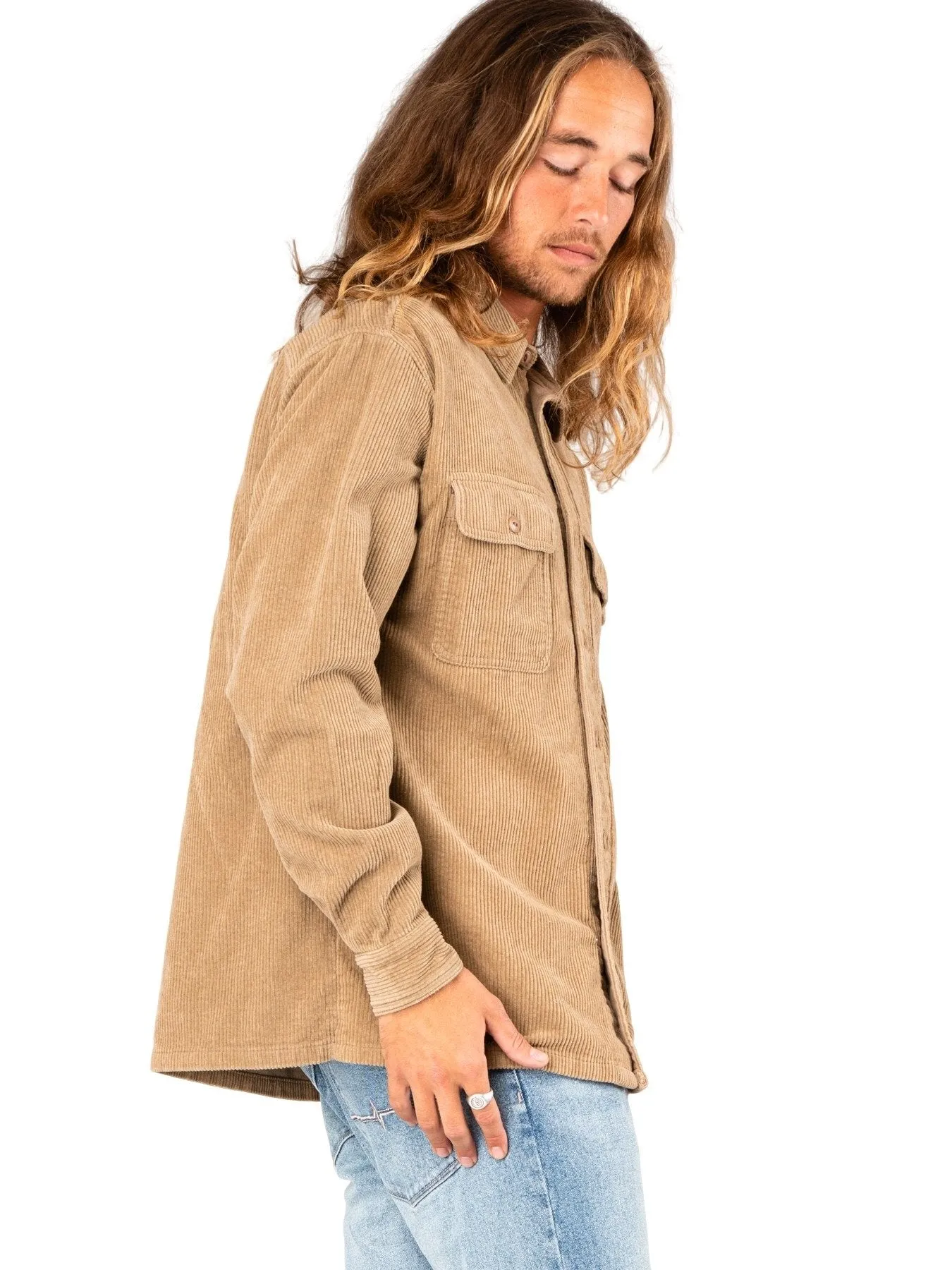 Coop Corduroy Long Sleeve Shirt - Fennel