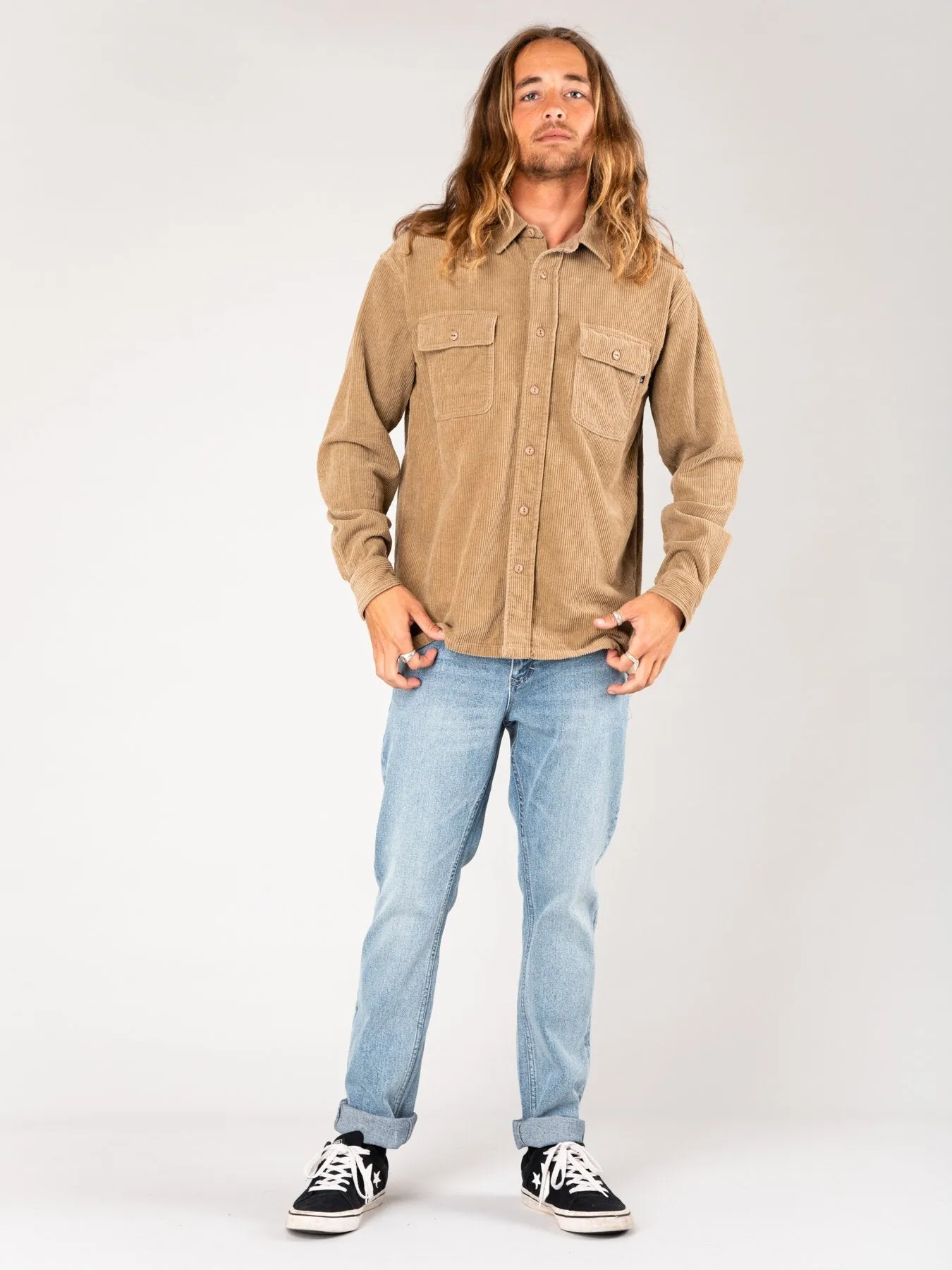 Coop Corduroy Long Sleeve Shirt - Fennel