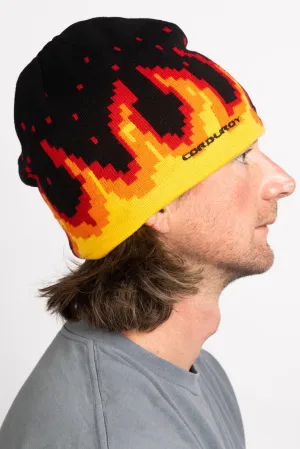 Corduroy 2025 Digi Flames Beanie - Black