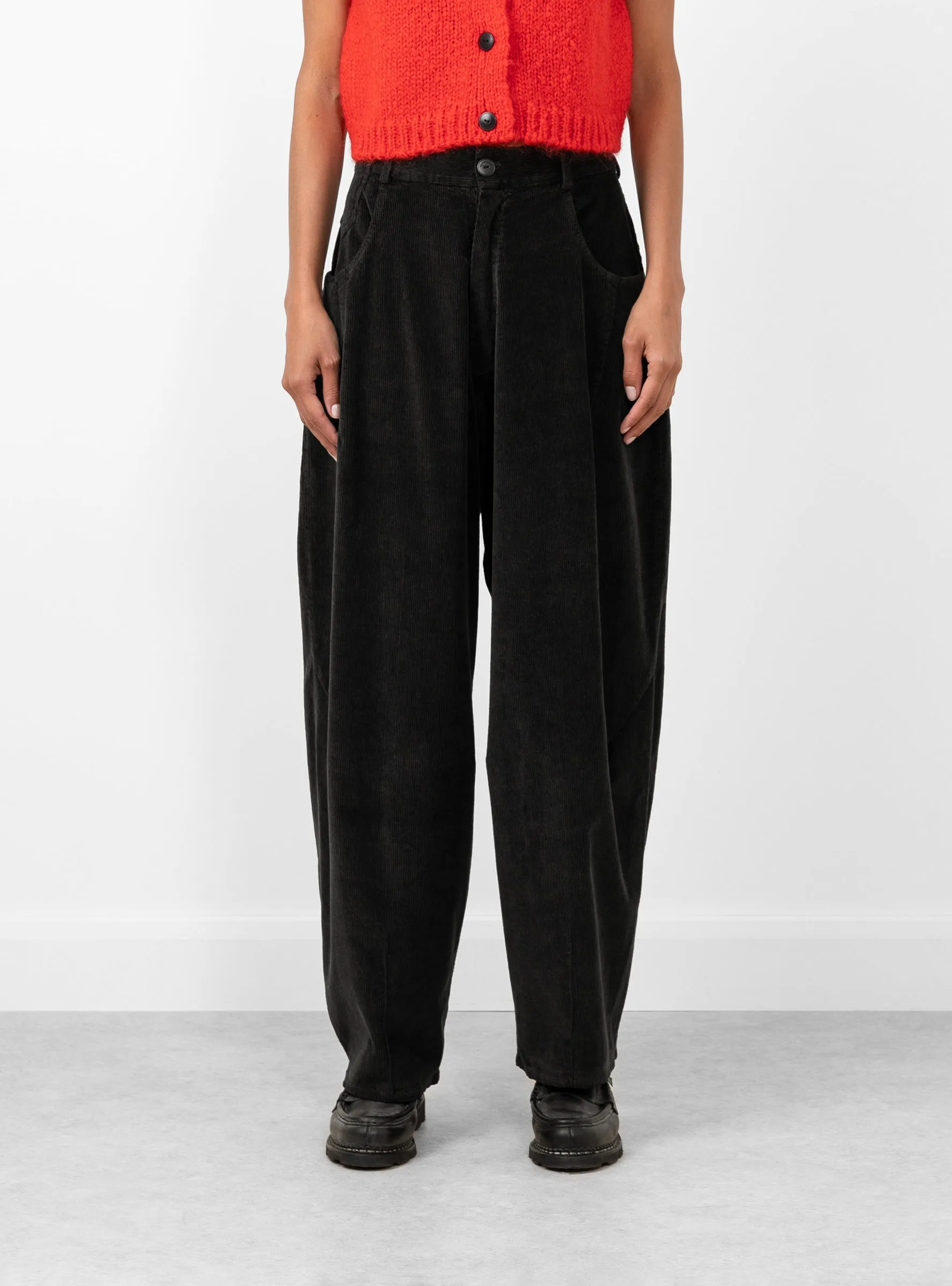 Corduroy Baggy Pants Black