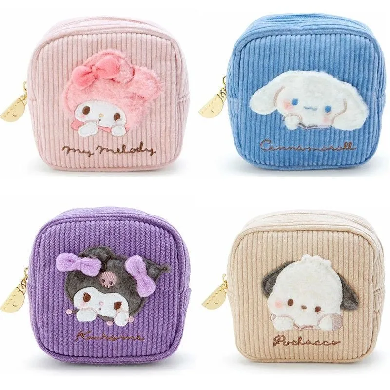 Corduroy Cartoon Cosmetic Bag KI583