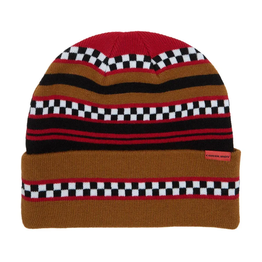 Corduroy Headwear Checkstripe Beanie - Nutmeg