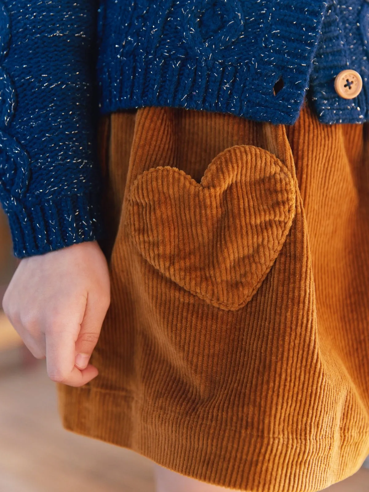 Corduroy Heart Pocket Skirt