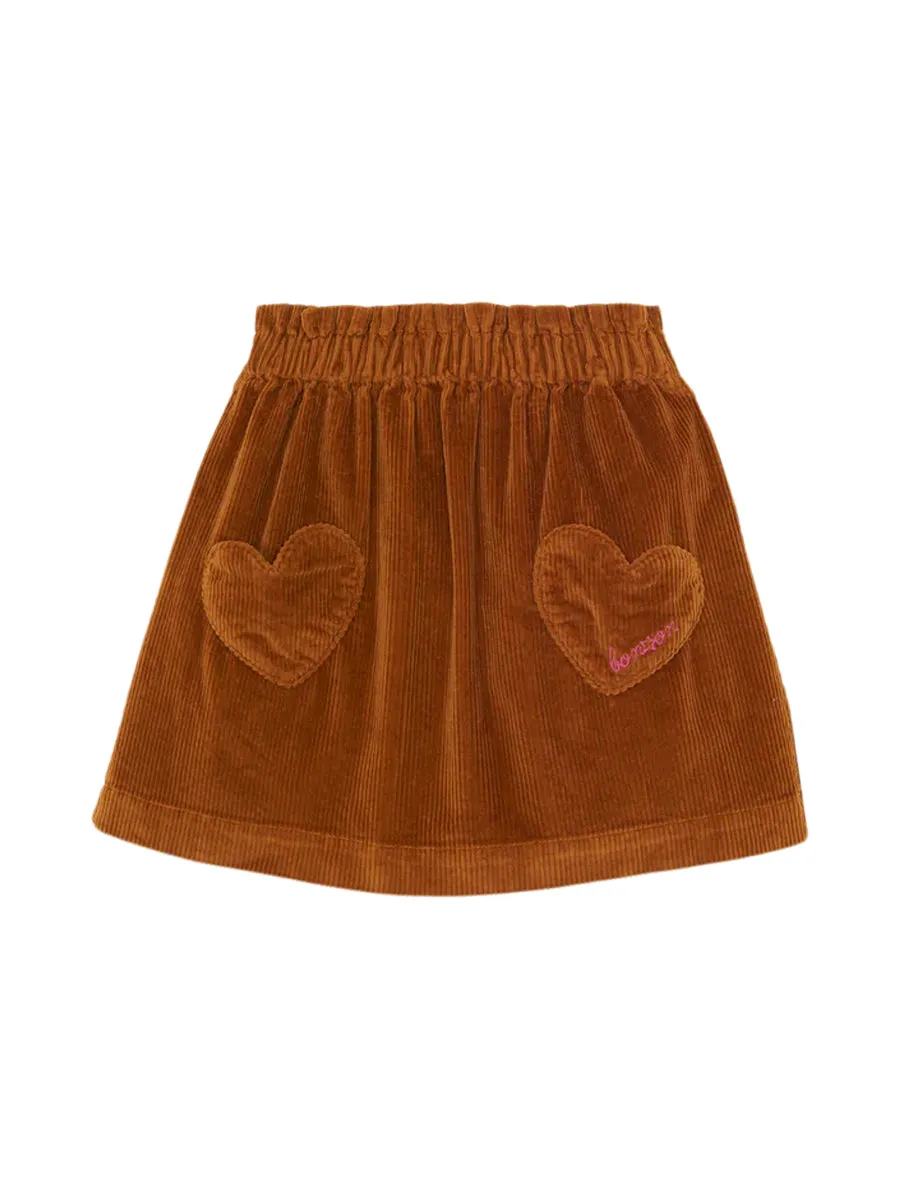 Corduroy Heart Pocket Skirt