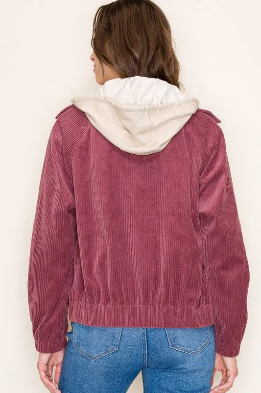 Corduroy Hoodie Jackets - 2 Colors!