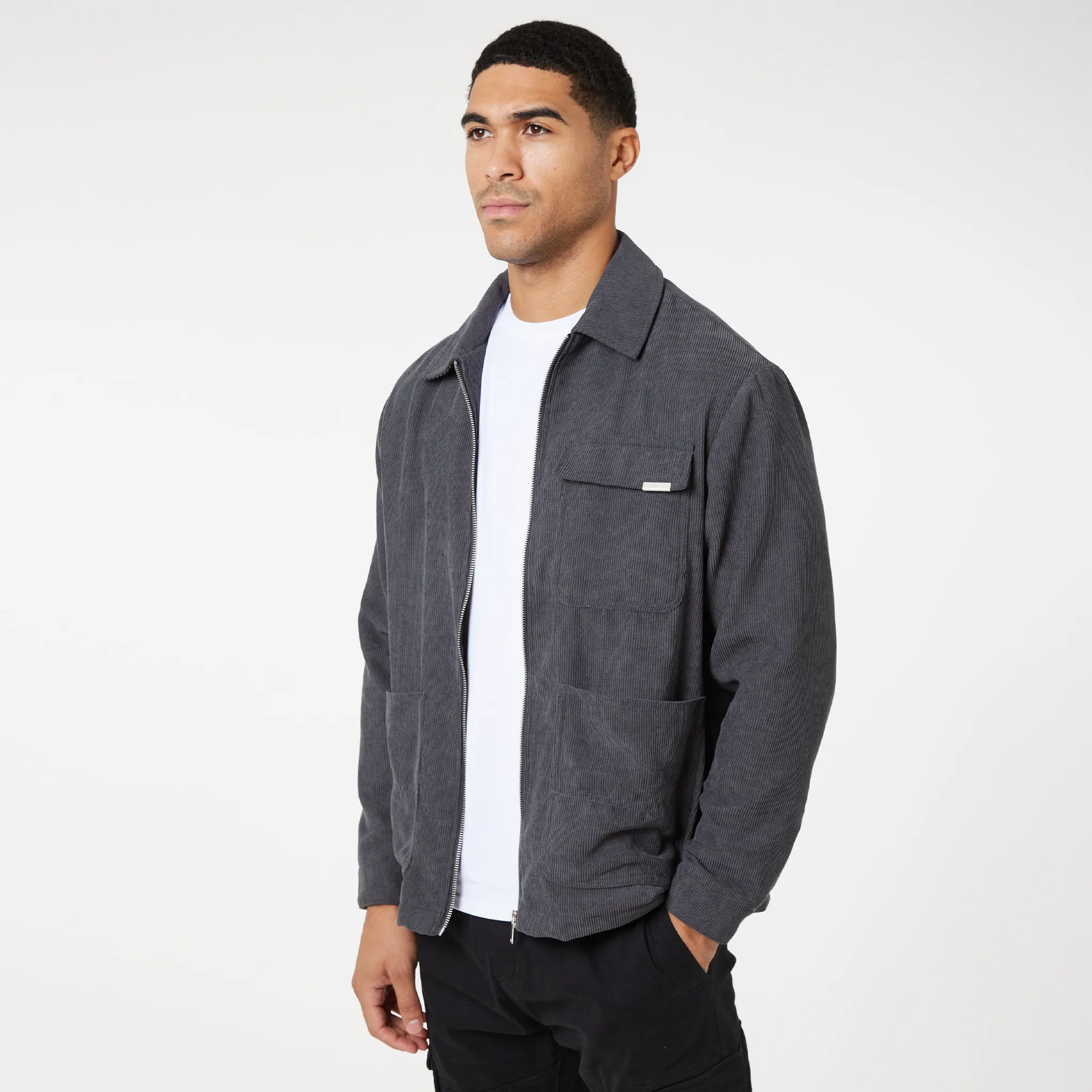 Corduroy Overshirt | Charcoal