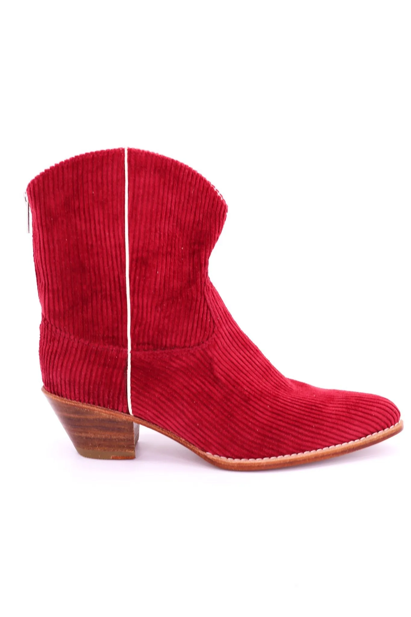 CORDUROY RED BOOTIES LINNEAH