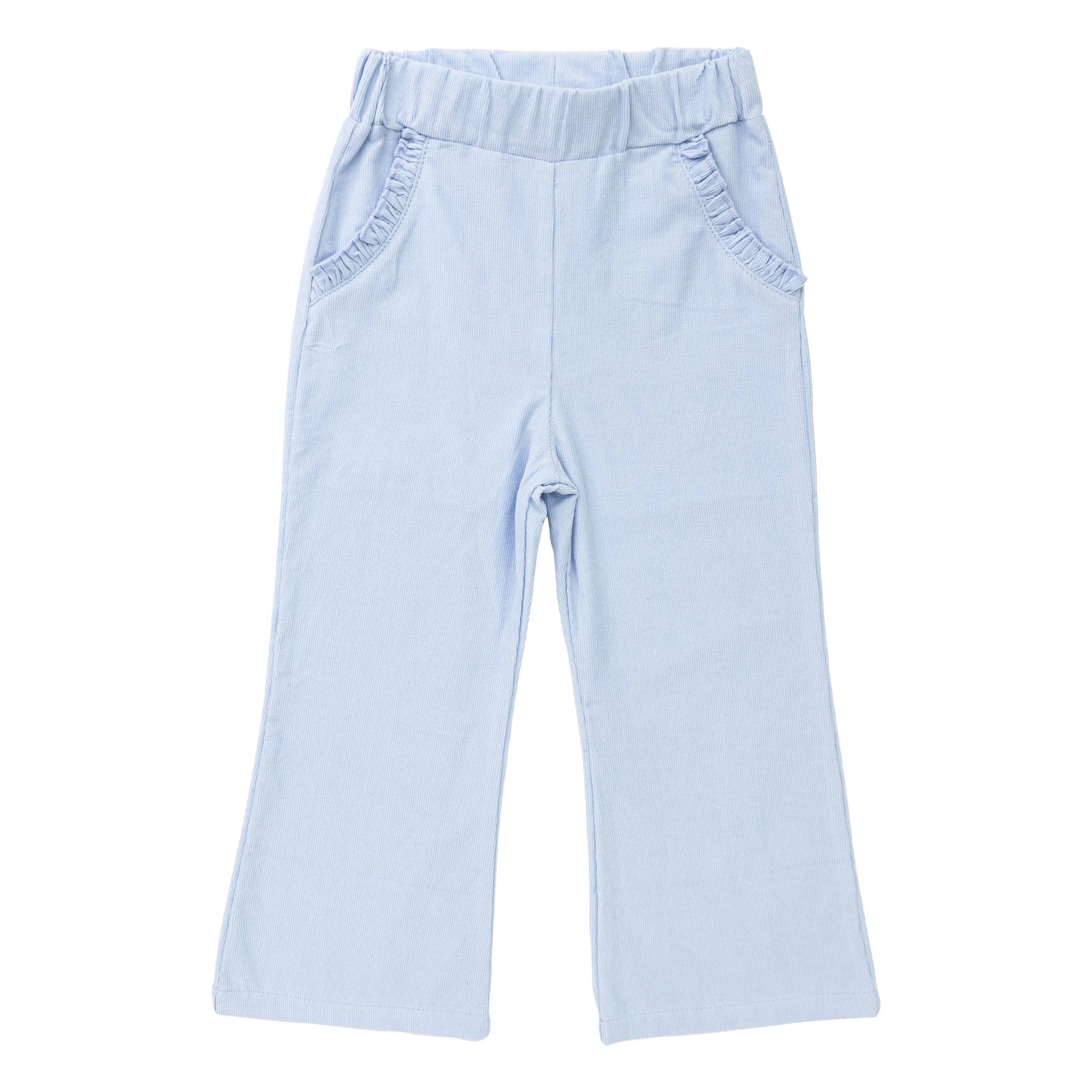 Corduroy Ruffle Pocket Pants -Sky Blue