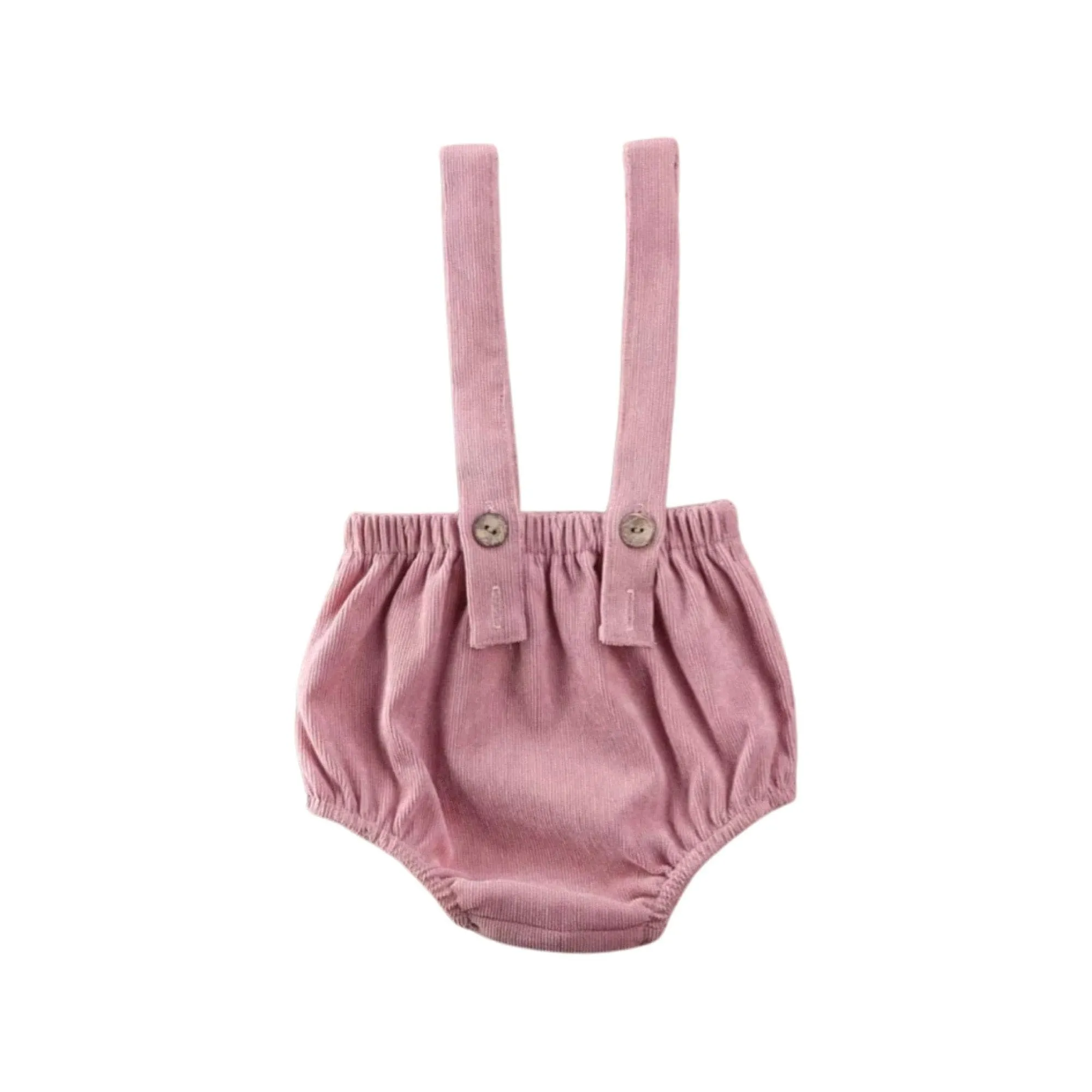 CORDUROY SUSPENDER BLOOMERS - Rose Pink