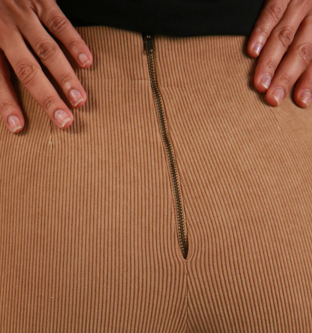 CORDUROY WRAP SKORT - TAN