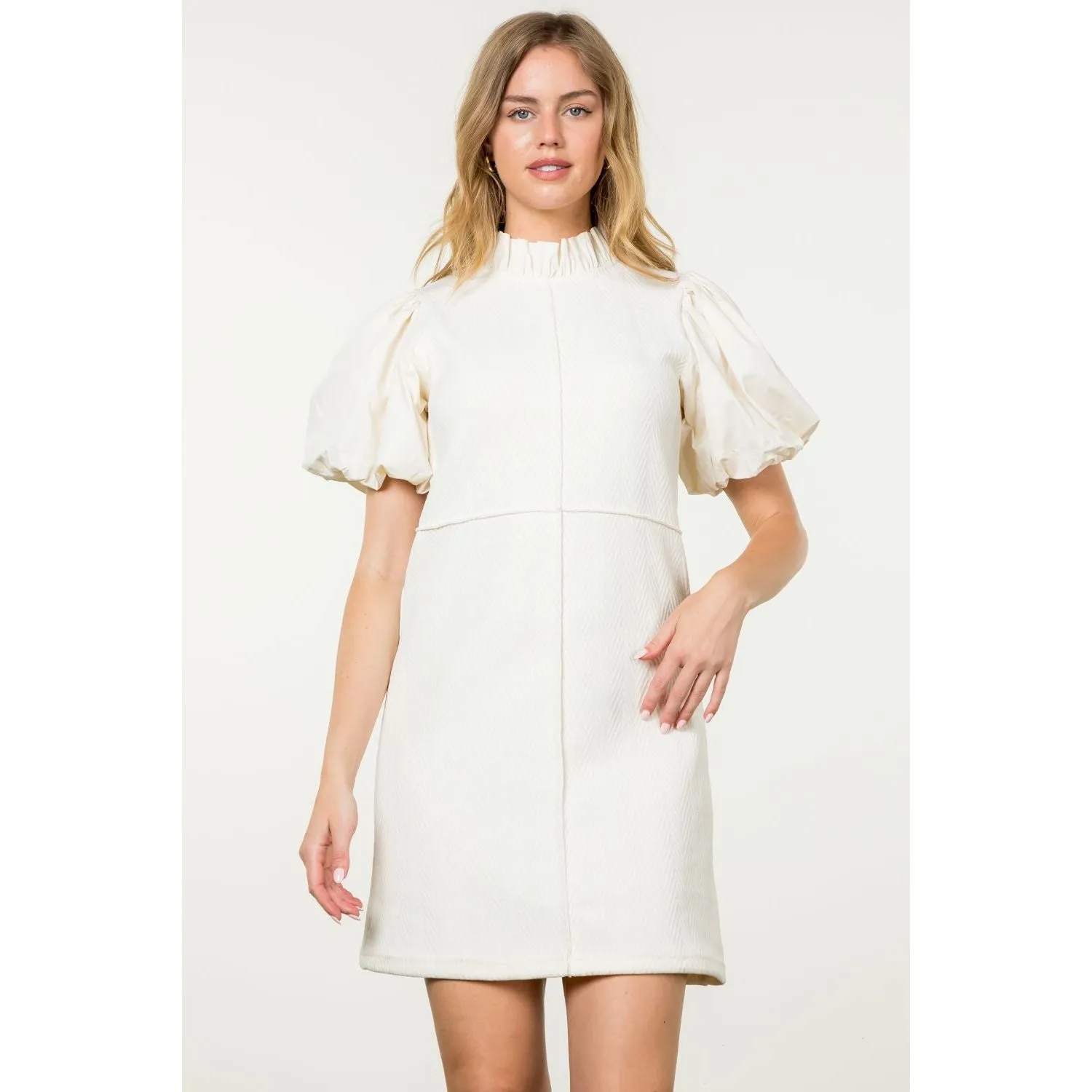 Cosette Puff Sleeve Corduroy THML Dress