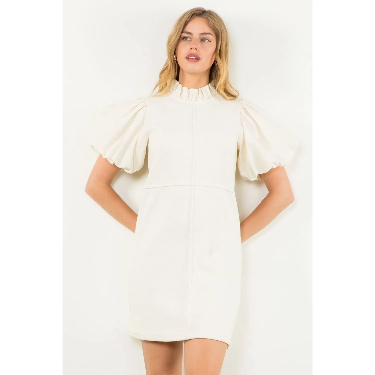 Cosette Puff Sleeve Corduroy THML Dress