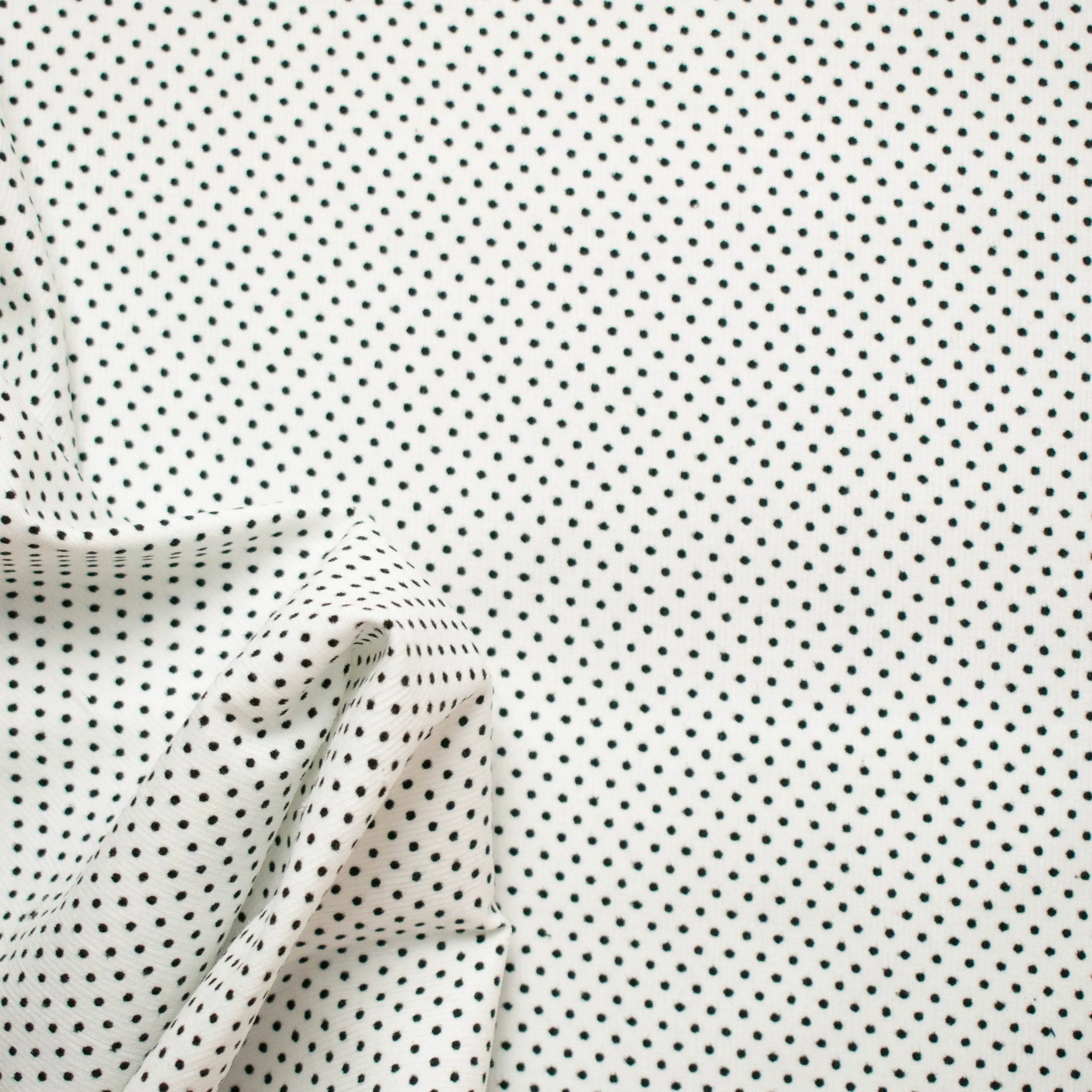 Cotton Corduroy Prints Design 11 Green Mini Dots on White