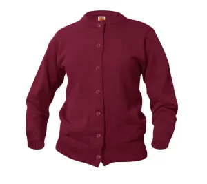 Crewneck Cardigan - Maroon