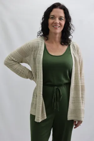 Curvy Cardigan In Sonewall Tan