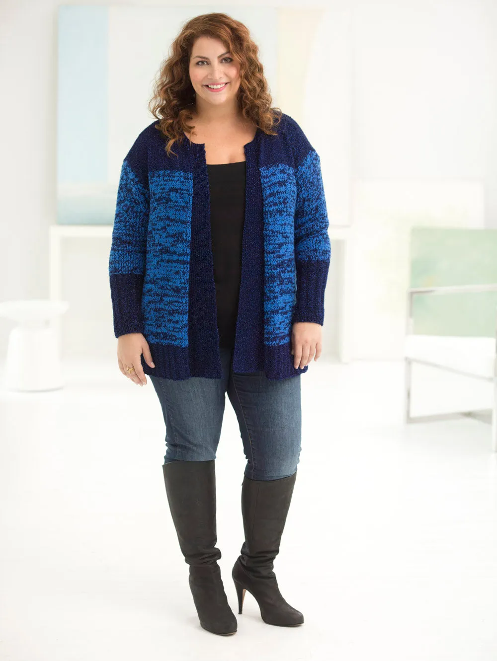 Curvy Girl® Subtle Texture Cardigan (Knit)