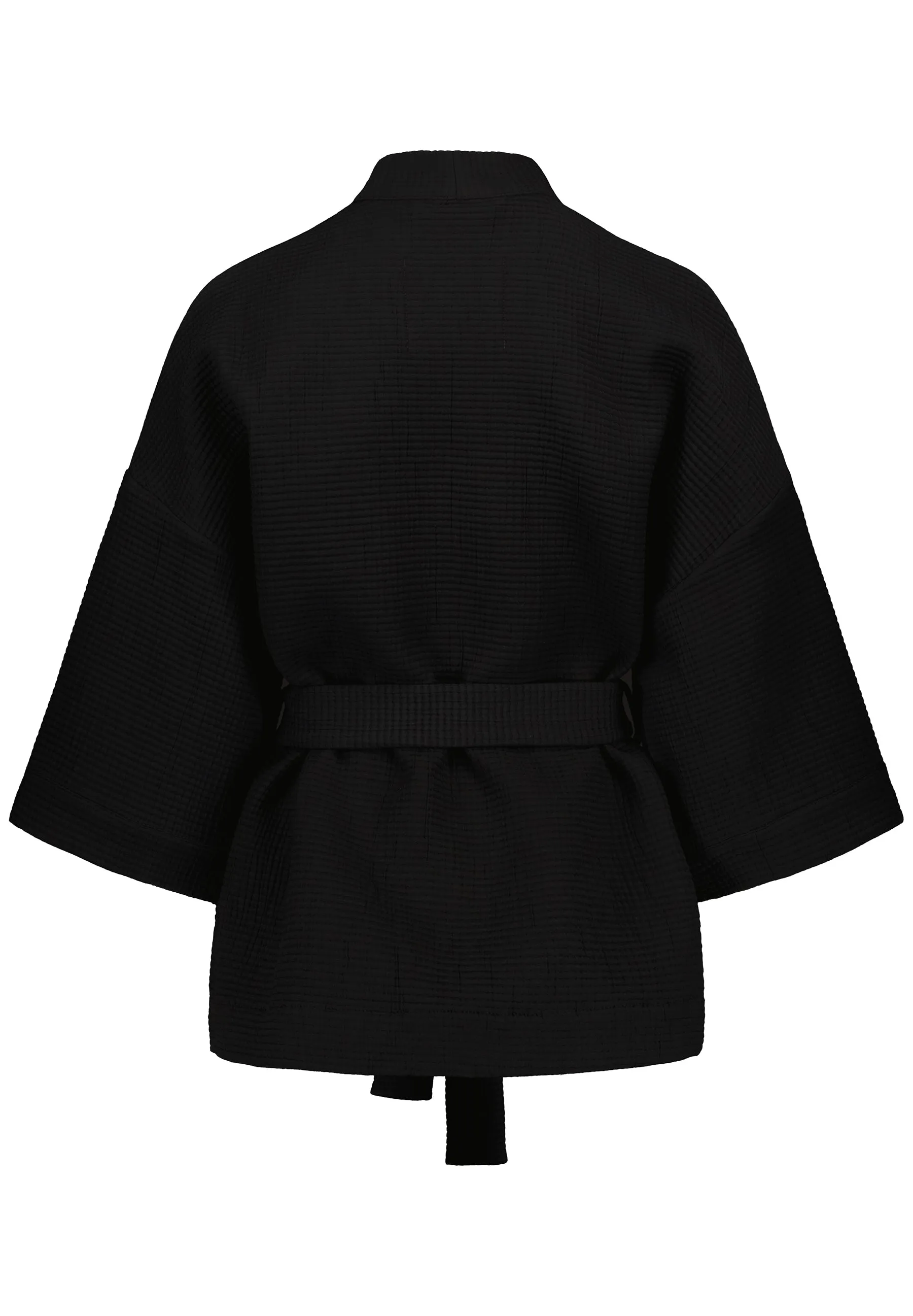 CYRUS SHORT BOXY JACKET -  Black quilted