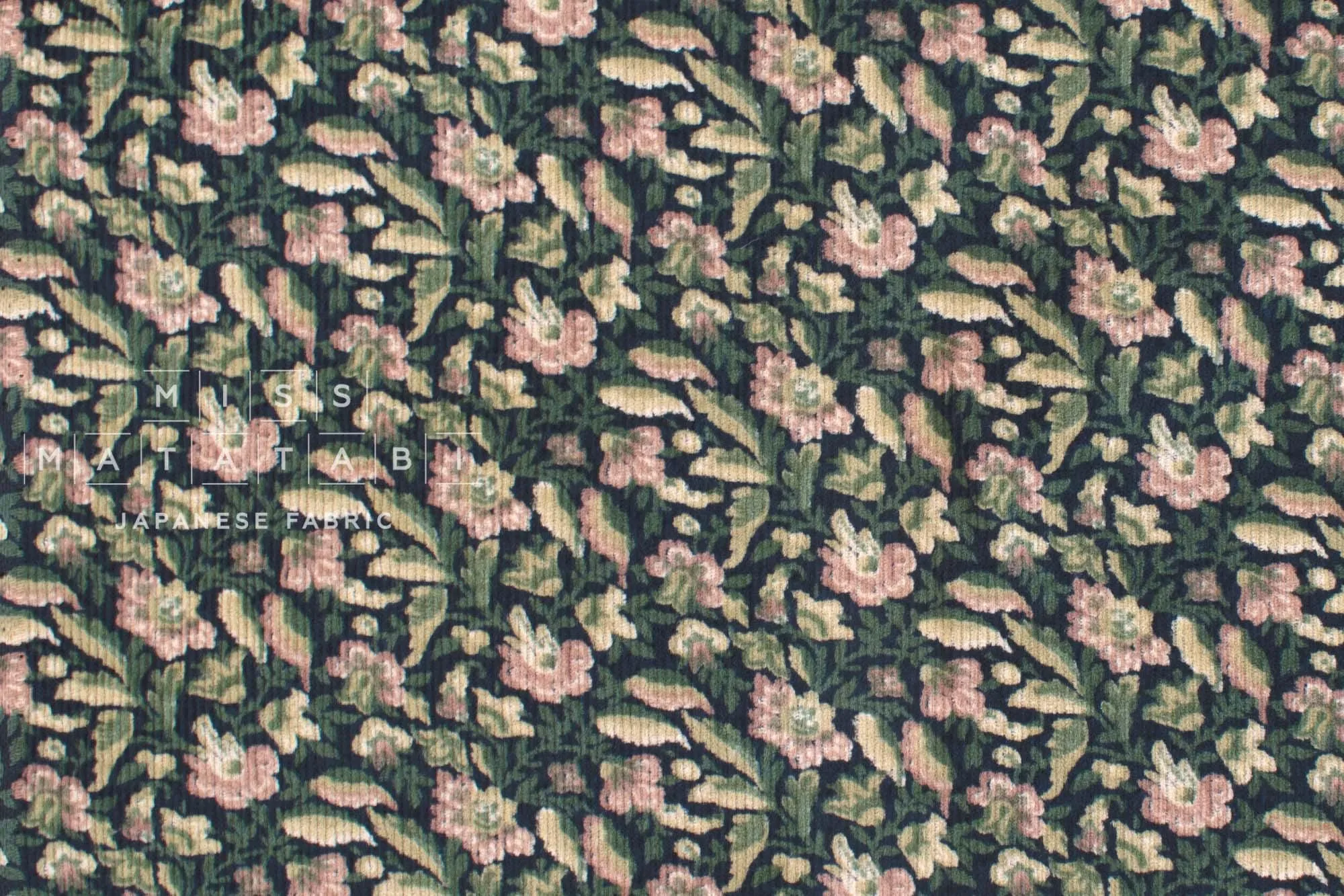 DEADSTOCK Ripple Corduroy Green Floral